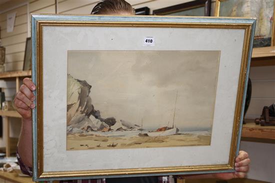Sidney Vale (20th C.) (Wapping Group), watercolour, Cliffs at Eastbourne, signed, 34 x 49cm